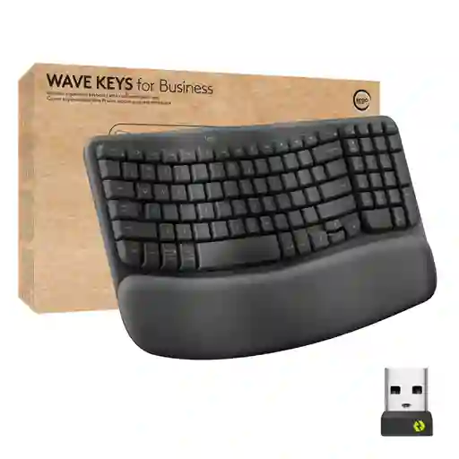 Logitech Teclado Wave Keys Ergonomico For Business Grafito