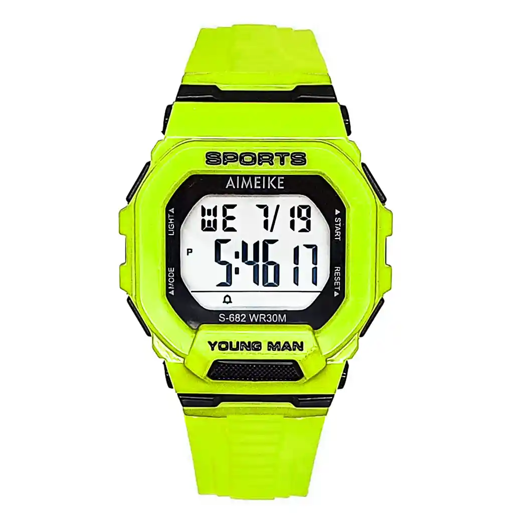 Reloj Digital Resistente Al Agua Cuadrado Unisex + Estuche