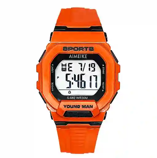 Reloj Digital Resistente Al Agua Cuadrado Unisex + Estuche