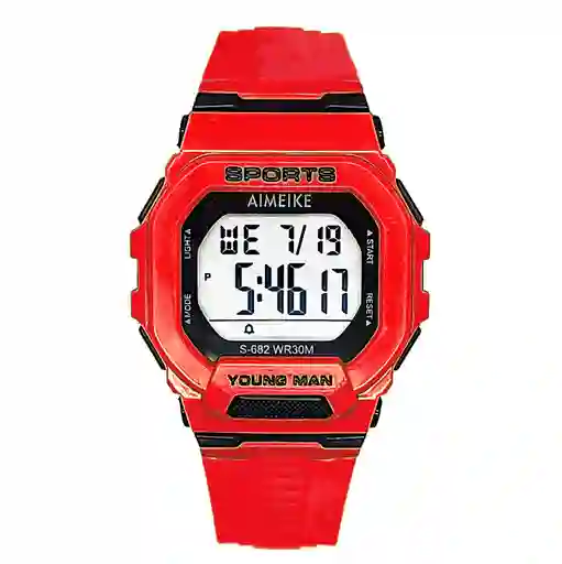 Reloj Digital Resistente Al Agua Cuadrado Unisex + Estuche