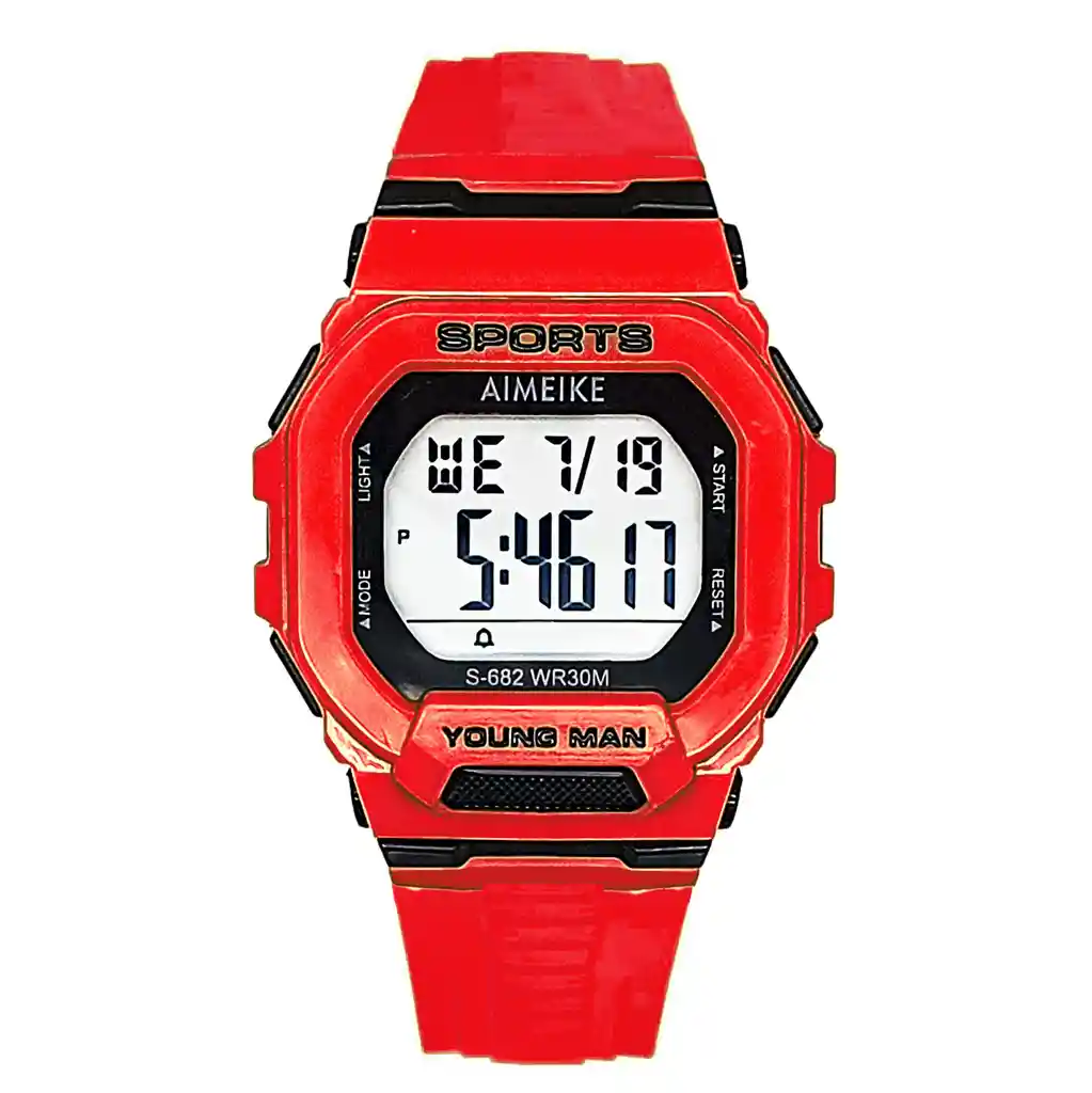 Reloj Digital Resistente Al Agua Cuadrado Unisex + Estuche