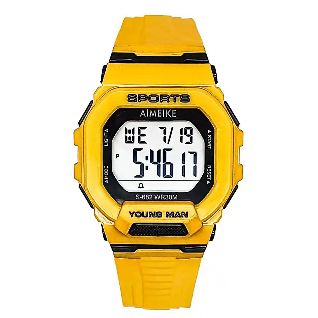 Reloj Digital Resistente Al Agua Cuadrado Unisex + Estuche