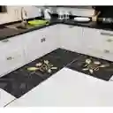 Dúo Tapete Absorbente Y Antideslizante Alfombra Cocina Kit 2