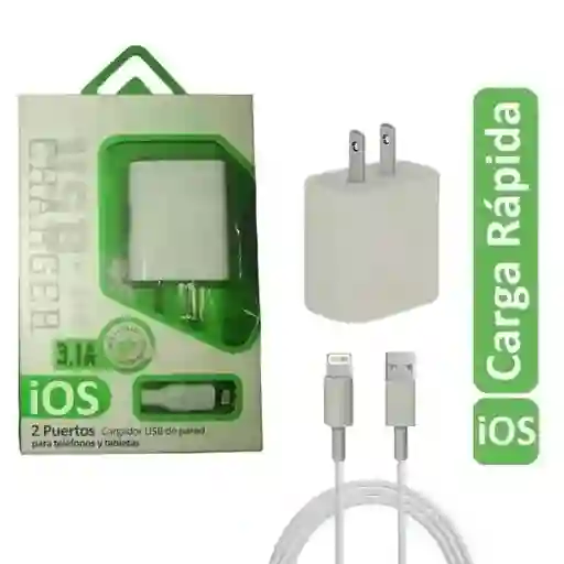 Cargador De Iphone 12w Carga Rápida Cable De Datos Usb Tipo A