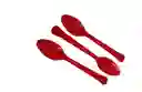 Cucharas Plasticas De Color Rojo Traslucido X 20 Und