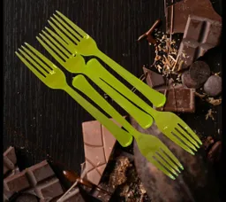 Tenedor Verde Neon Traslucido