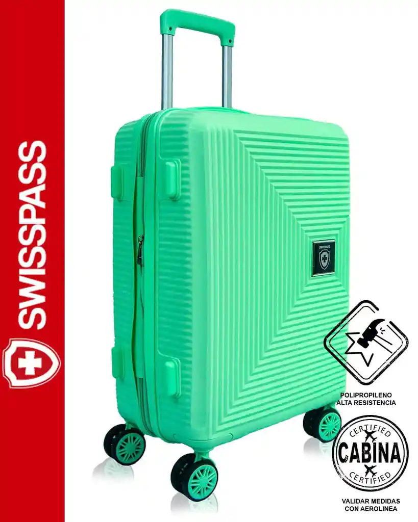 Maleta De Cabina Cristal 20" Turquesa