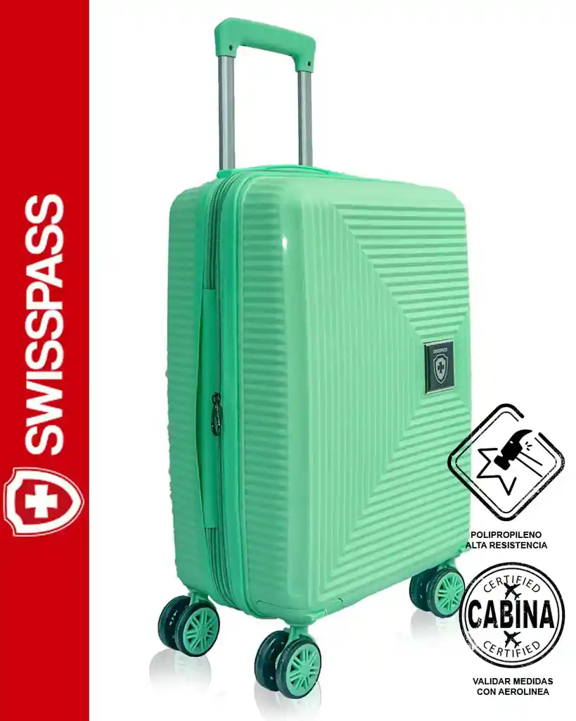 Maleta Pequeña Cristal 18" Turquesa