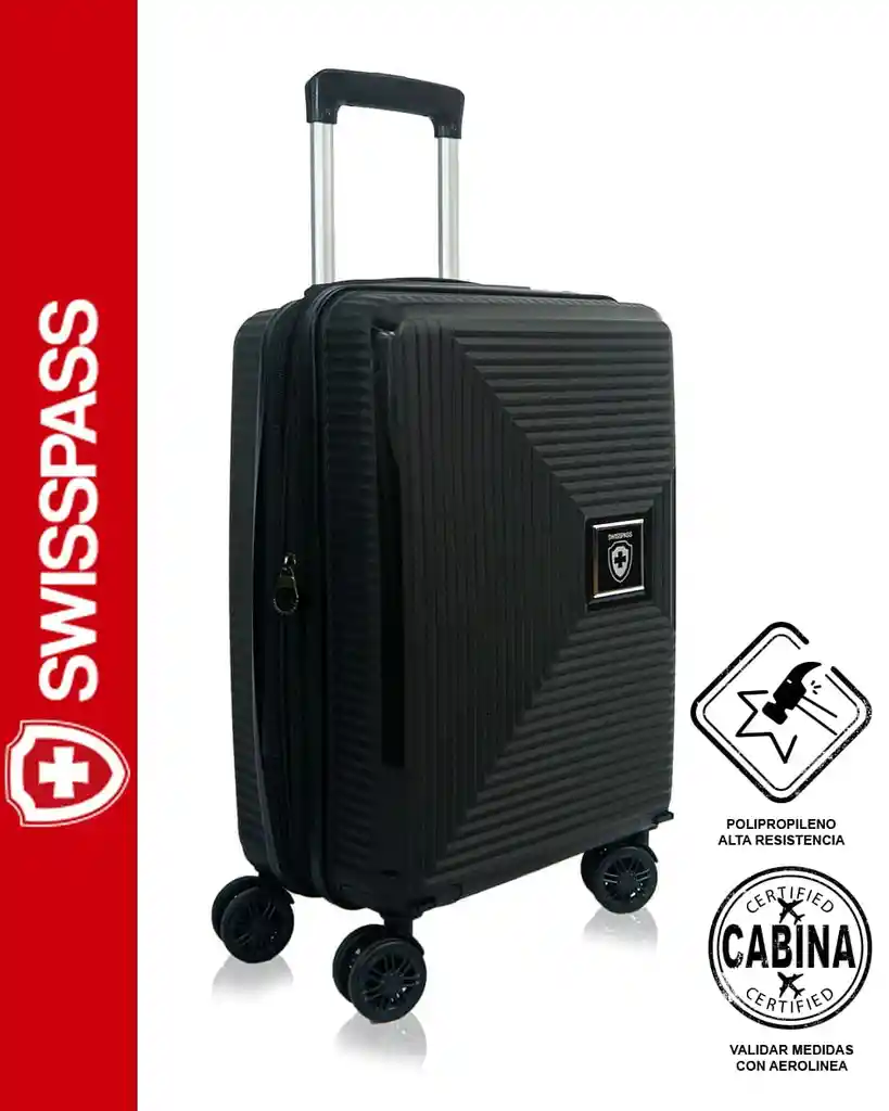 Maleta Pequeña Cristal 18" Negro