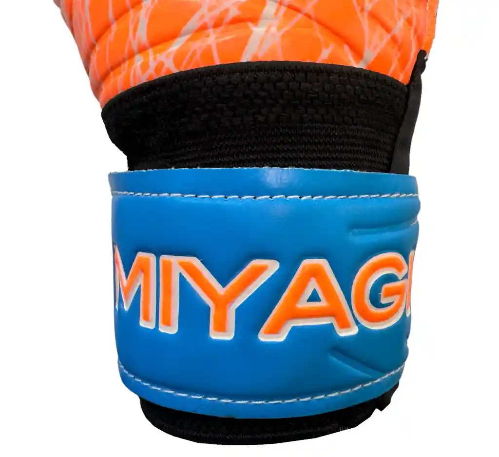 Guantes De Fútbol Talla: 4 Miyagi Ultra, Antifracturante/ Azul-naranja-mg012