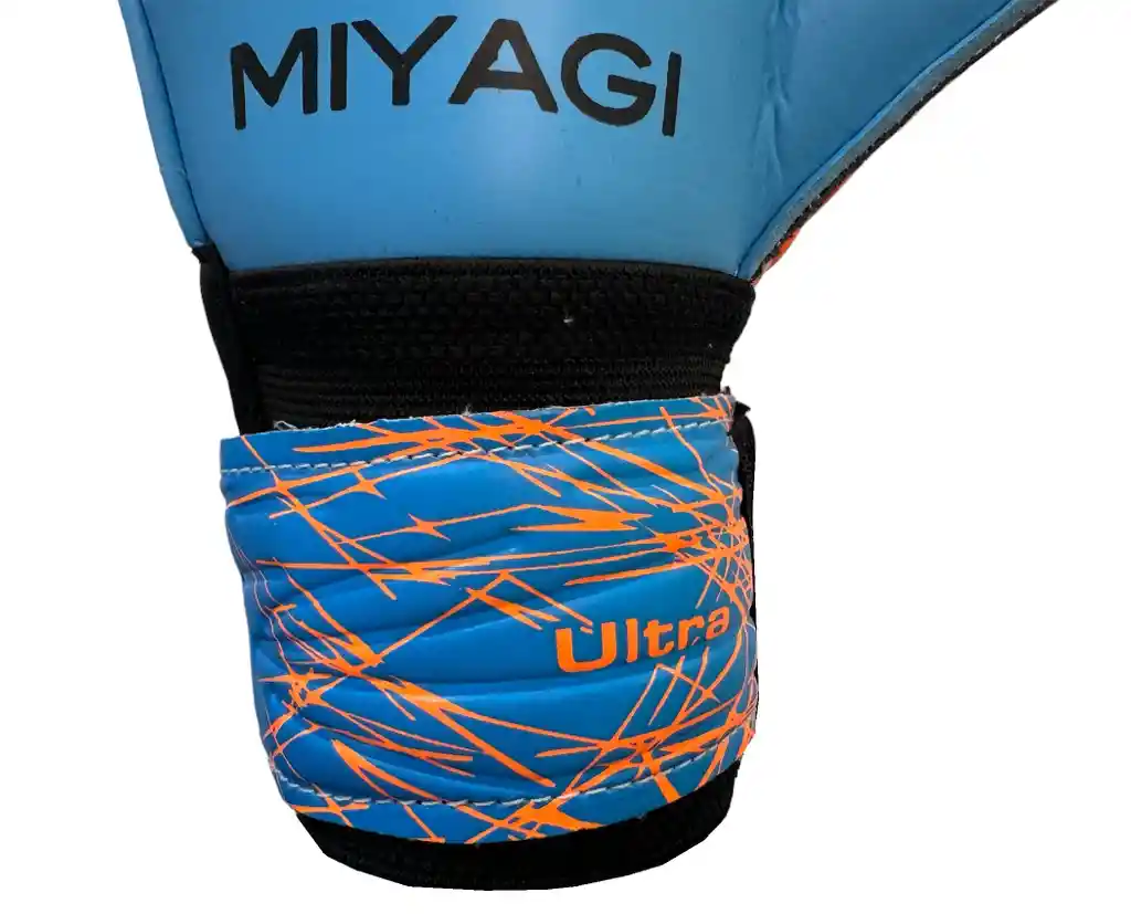 Guantes De Fútbol Talla: 5 Miyagi Ultra, Antifracturante/ Azul-naranja-mg012