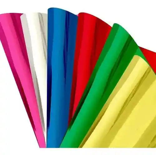 Hojas Papel Metálico 1/2 Pliego Liso Colores X Unidad Colores Varios Tamaño: 53cm X 70cm