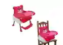 Silla Comedor Bebe 5 En 1 Doble Altura Acolchadito Portatil Oso Rosado