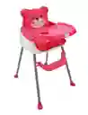 Silla Comedor Bebe 5 En 1 Doble Altura Acolchadito Portatil Oso Rosado