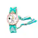 Reloj Snoopy Dorado Tejido Artesanal Mujer + Estuche