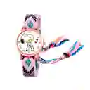 Reloj Snoopy Dorado Tejido Artesanal Mujer + Estuche