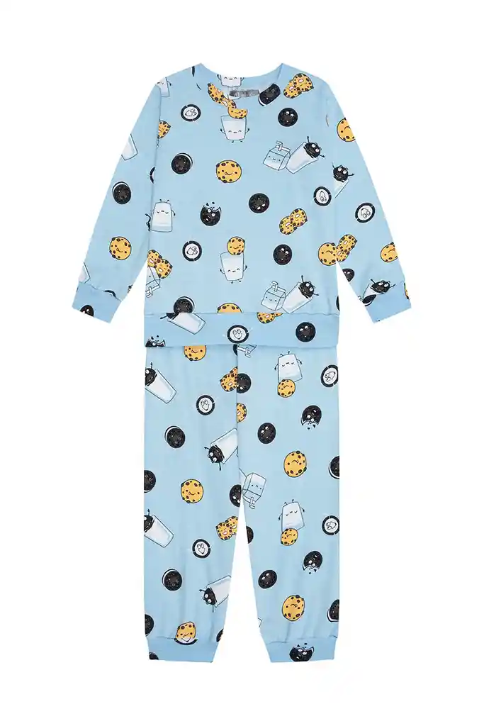 Pijama Algodón Niños Dos Piezas Galletas - Talla 2 A 12