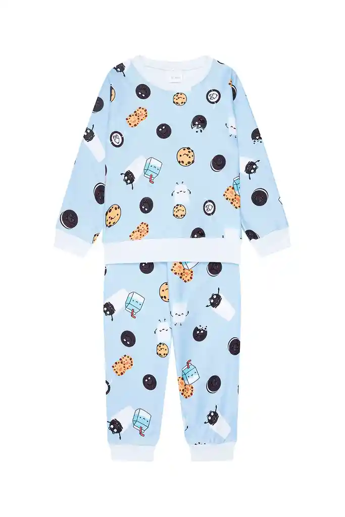 Pijama Fleece Niños Dos Piezas Galletas - Talla 2,6,8,10 Y 12