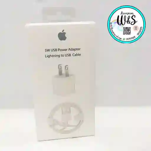 Cargador 5w Cubo + Cable Compatible Iphone 5, Se, 6, 6+, 6s, 7, 8, X