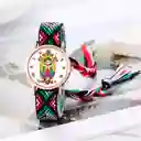 Reloj Virgen Guadalupe Dorado Tejido Artesanal + Estuche