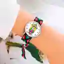 Reloj Virgen Guadalupe Plateado Tejido Artesanal + Estuche