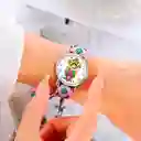 Reloj Virgen Guadalupe Plateado Tejido Artesanal + Estuche