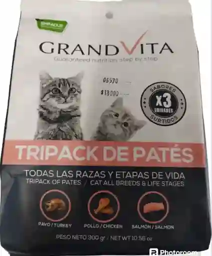 Grandvita Pate Tripack Gato X 300gm