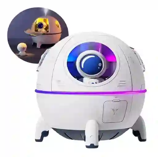 Humidificador Difusor Eléctrico Galaxy Lights Space Capsule, Color Blanco, 110 V/220 V