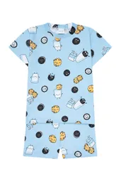 Pijama Algodón Niños Manga Corta Y Short Galletas Talla 6 A 12