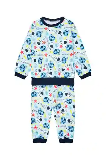 Pijama Fleece Niños Dos Piezas Tortugas Talla 2 A 10