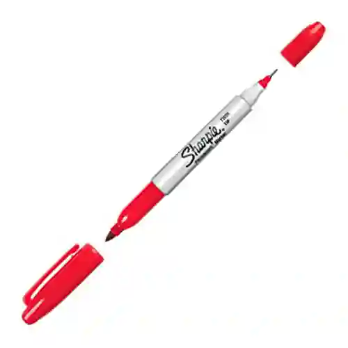 Marcador Sharpie Doble Punta Rojo