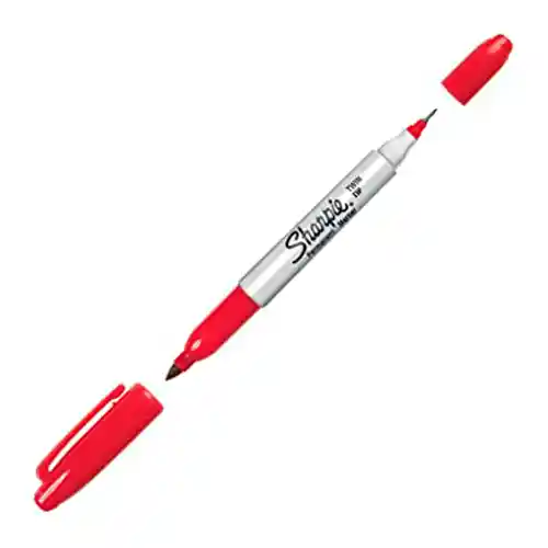 Marcador Sharpie Doble Punta Rojo