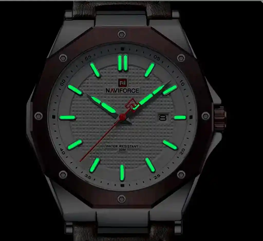 Reloj Naviforce Original Nf 9200 Cuero Hombre + Estuche