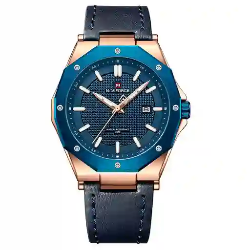 Reloj Naviforce Original Nf 9200 Cuero Hombre + Estuche