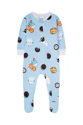 Pijama Fleece Bebe Enteriza Galletas Talla 3 Meses, 12 Y 18 Meses