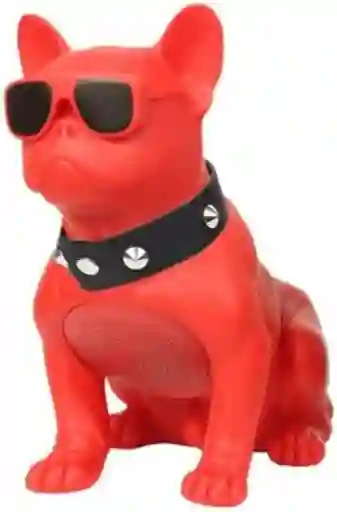 Parlante Bluetooth Perro Buldog Francés Color Rojo Ch-m10