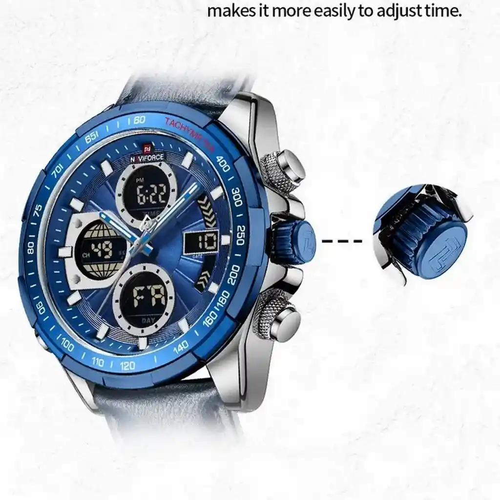 Reloj Naviforce Original Nf 9197 Casual Cuero + Estuche