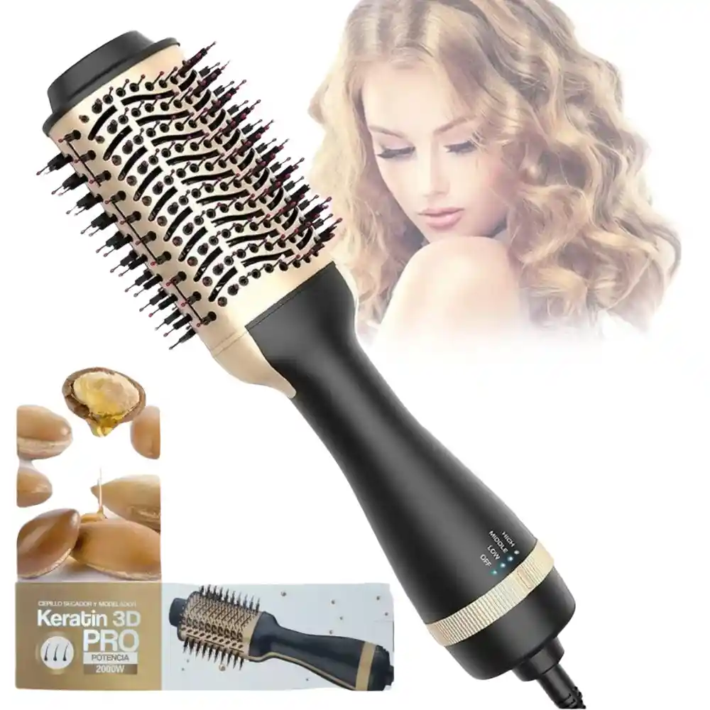 Cepillo Secador Para Cabello Keratin 3d Pro 2000w
