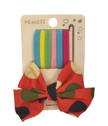 Set De Moñito Y Bambas Color Rojo Con Estampado