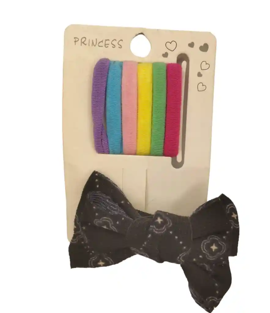 Set De Moñito Con Bambas Color Negro Con Estampado