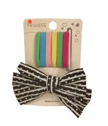 Set De Moñito Y Bambas Color Negro Y Blanco Diseño Con Franjas