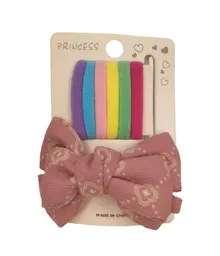 Set De Moñito Y Bambas Color Rosado Con Estampado
