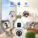 Camara De Seguridad Wifi Bombillo Doble Lente Robotica Panoramica Ip 360