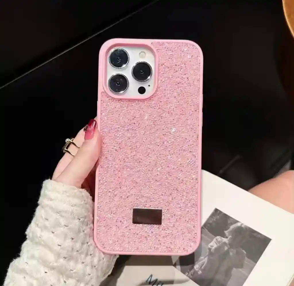 Funda Iphone 12 Rosa Cristal Glitter