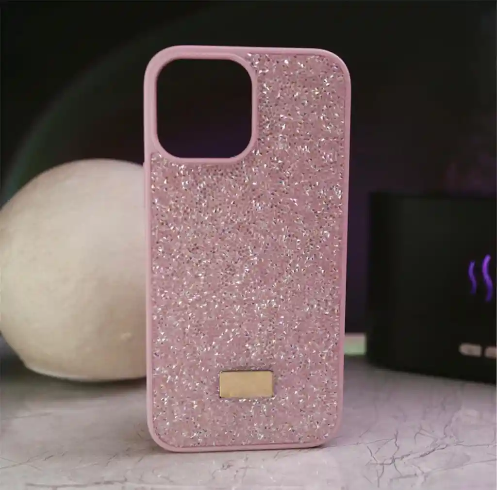 Funda Iphone 12 Rosa Cristal Glitter