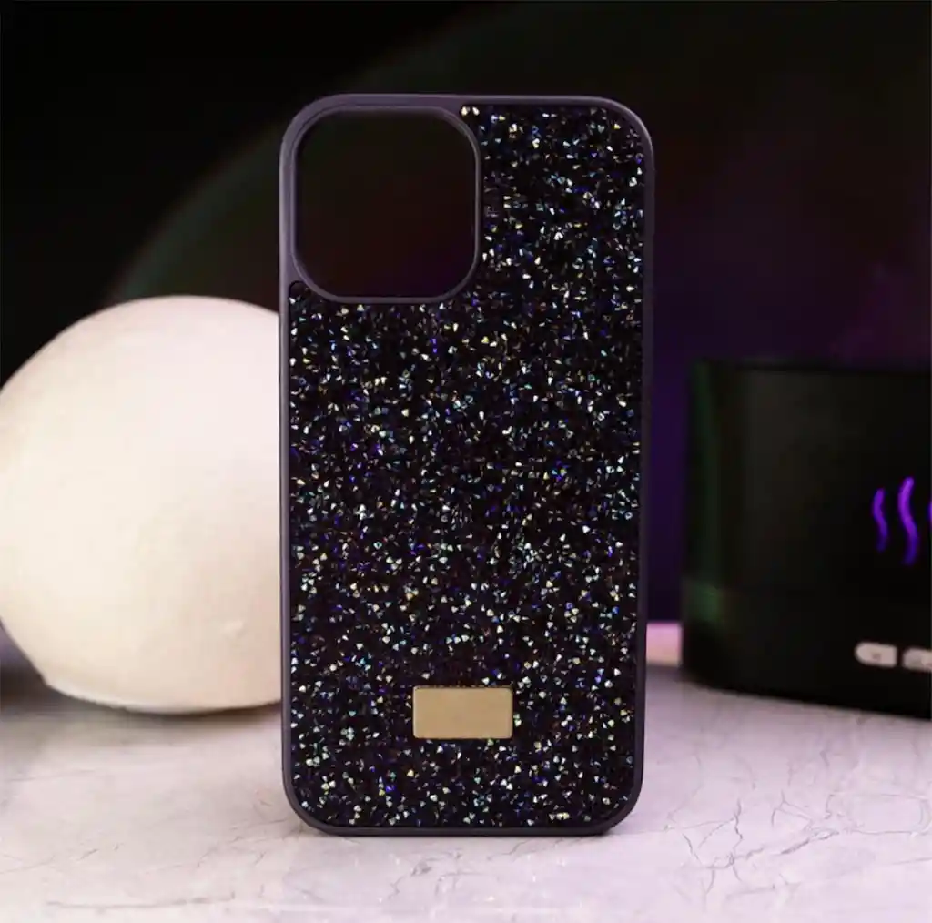 Funda Iphone 12 Pro Max Morado Cristal Glitter