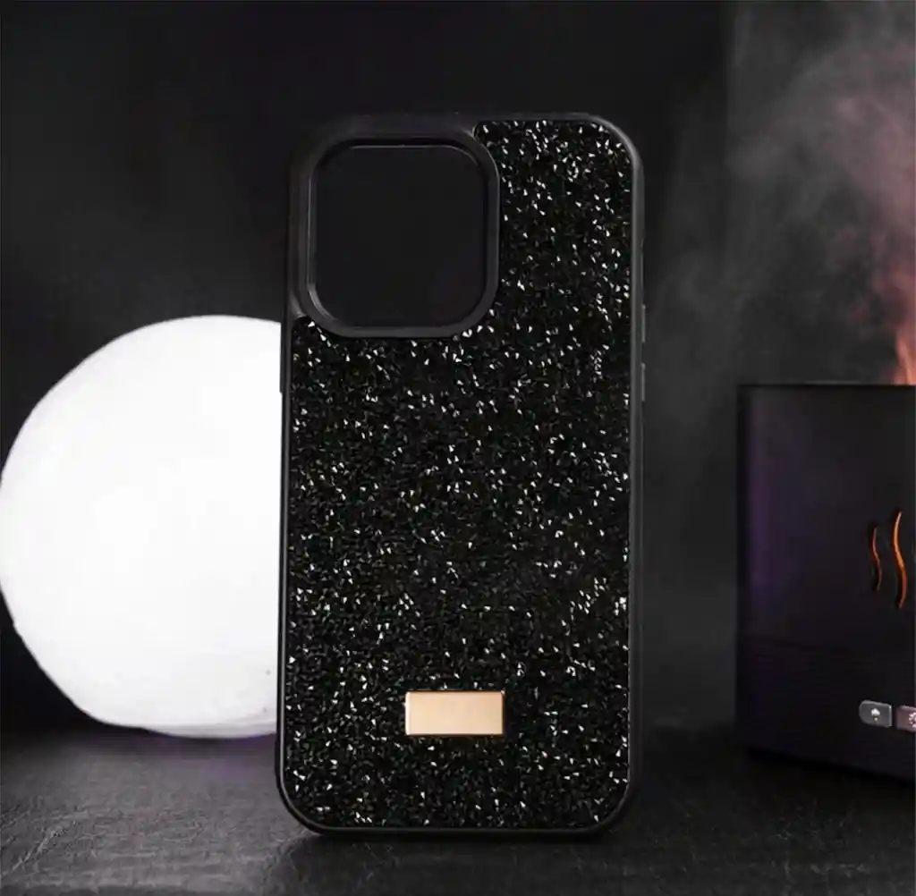 Funda Iphone 13 Negro Cristal Glitter