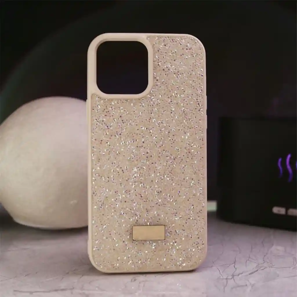 Funda Iphone 14 Beige Cristal Glitter