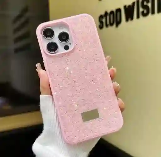 Funda Iphone 15 Pro Rosa Cristal Glitter