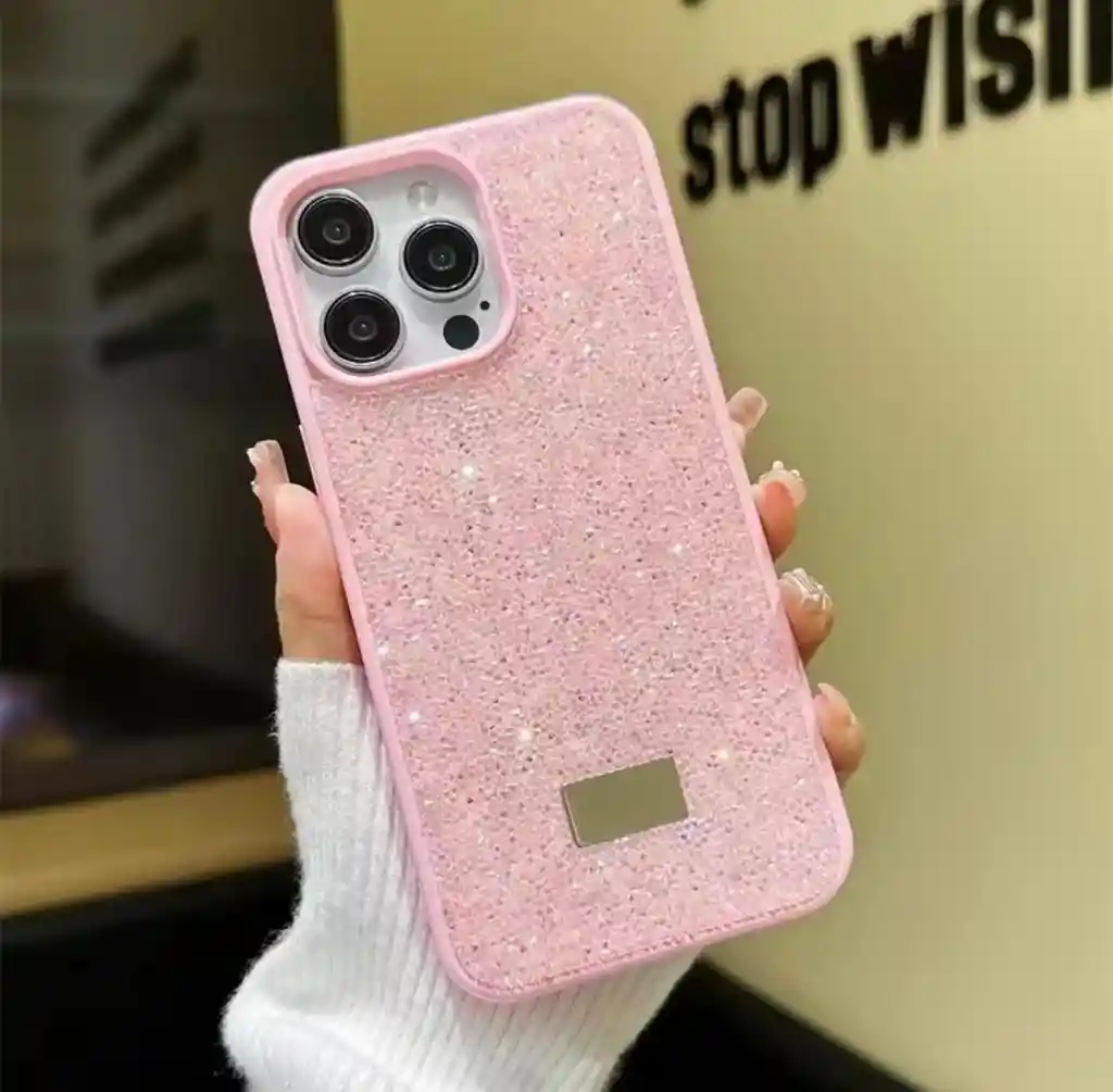 Funda Iphone 15 Pro Rosa Cristal Glitter